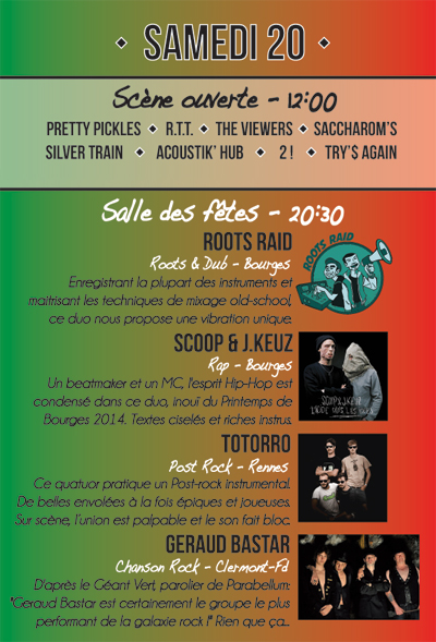 Flyer Samedi 2014